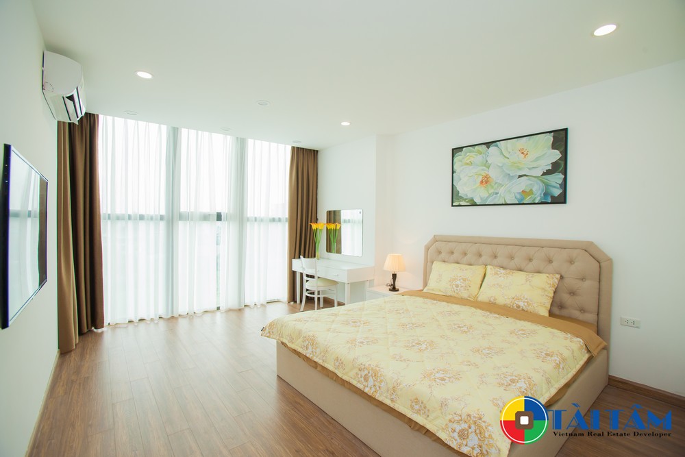 Phòng ngủ tại căn hộ dịch vụ tại Tây Hồ Grand Srping Suites West Lake Hà Nội